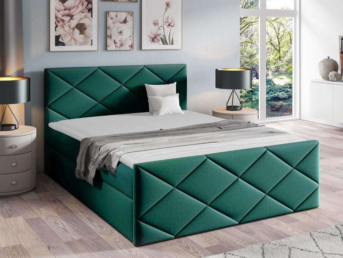 BOXBETT Herkules - H3 - Jadegrün, Holz (160/200cm) - MIRJAN24