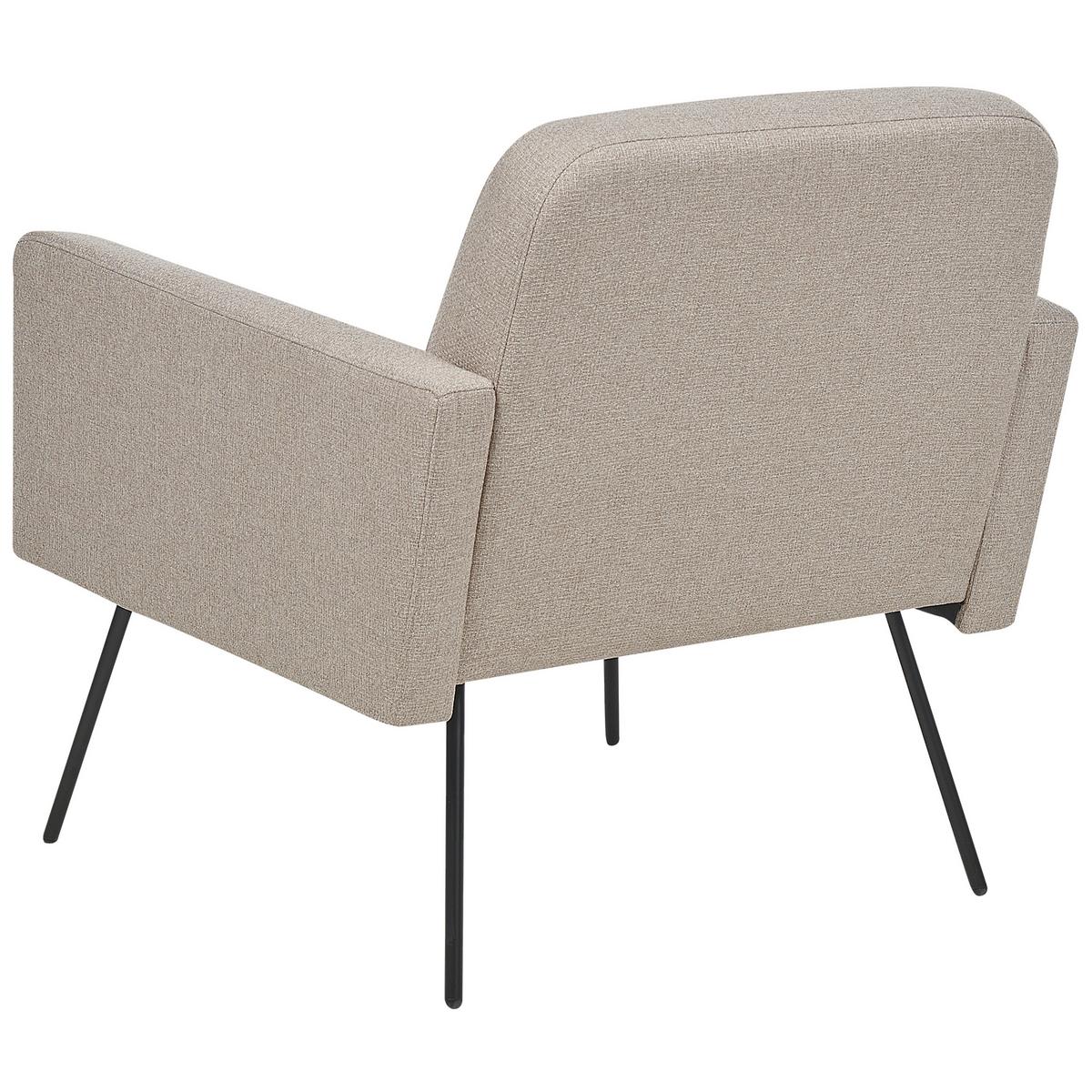 SESSEL aus Stoff beige Narken - Beige/Schwarz, Textil (72/77/76cm) - Beliani
