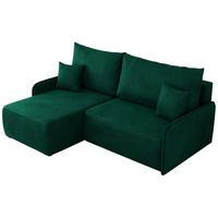 ECKSCHLAFSOFA ARPA L Dunkelgrün Velvet - links - Dunkelgrün/Schwarz, Kunststoff/Textil (198/150cm) - MKS