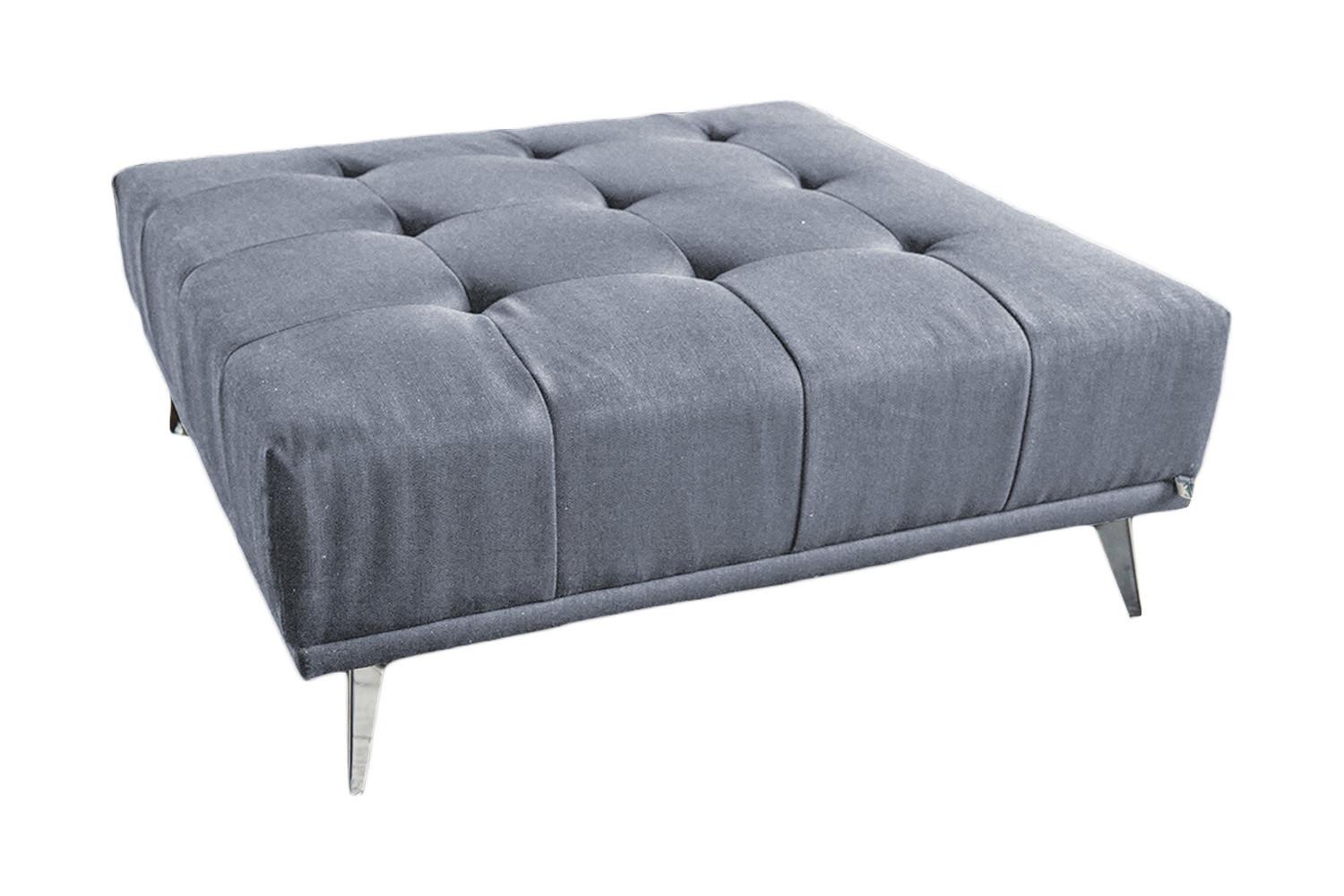 HOCKER WIOLO Hellgrau Webstoff - Silberfarben/Hellgrau, Textil (110/42/110cm) - KAWOLA