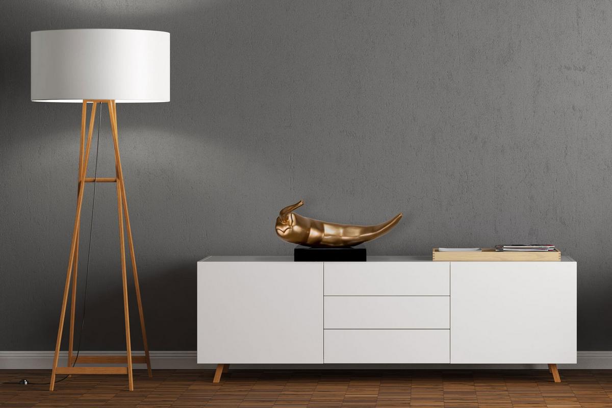 SKULPTUR Gold 48/55 cm - Goldfarben, Stein (4.2/55/17cm) - KUNSTLOFT