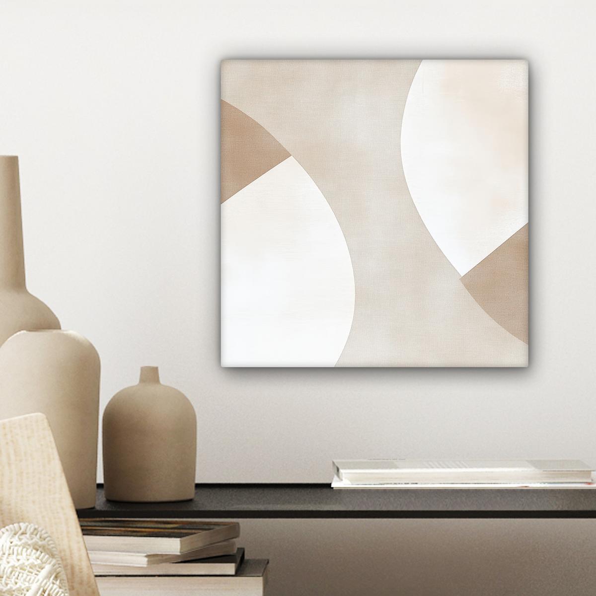 LEINWANDBILD Braun - Japandi - Abstrakt Deko Wohnzimmer 20x20 cm - Sandfarben, Textil (20/20cm) - MuchoWow