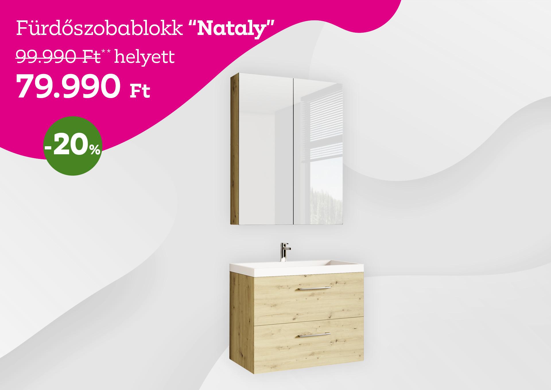 Fürdőszobablokk Nataly 99990 Forint helyett 79990 Forint, kedvezmény mértéke 20%