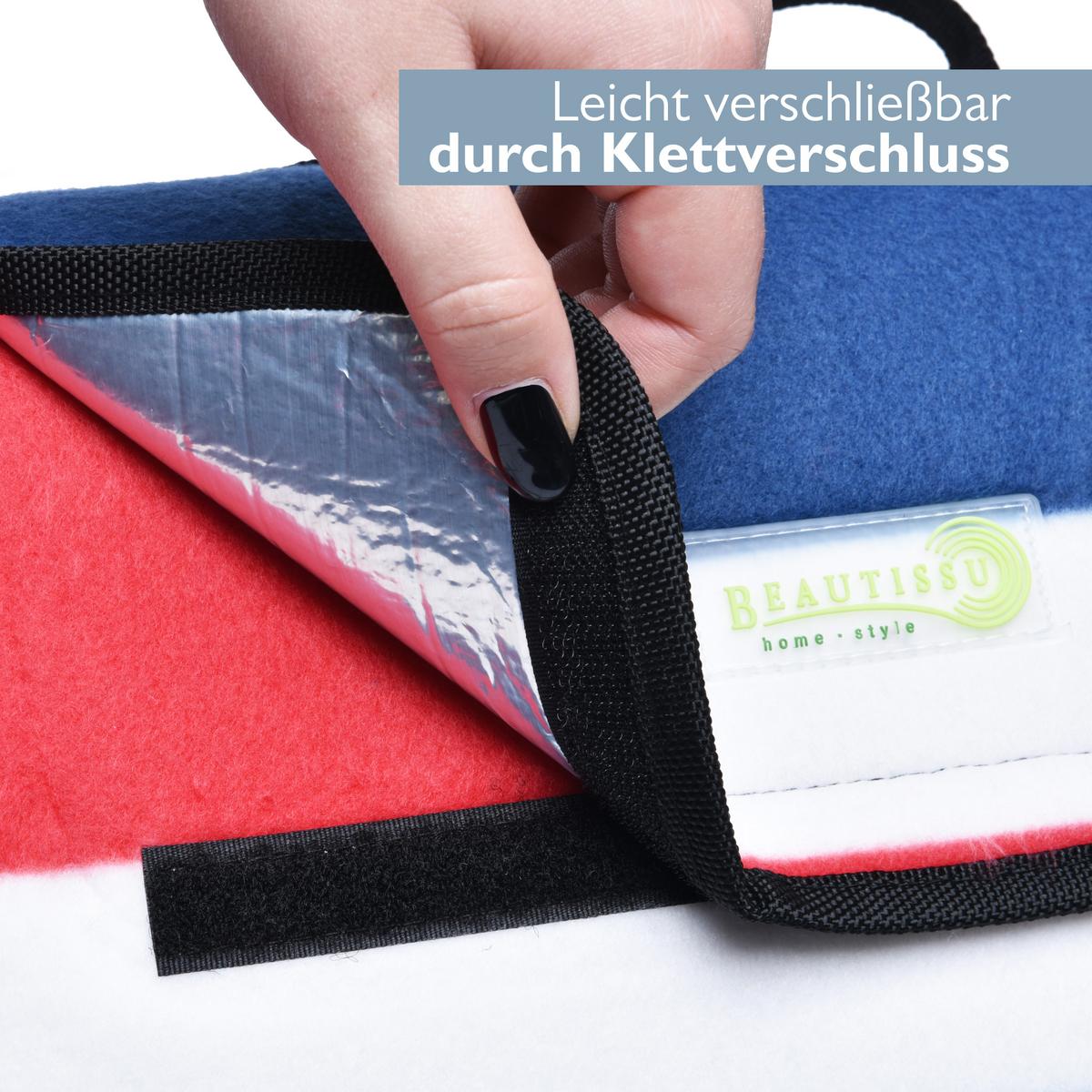 PICKNICKDECKE Bella SE 200x200cm Blau-Gestreift - Blau, Kunststoff/Textil (200/200cm) - Beautissu 