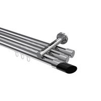 GARDINENSTANGE INNENLAUF Siteno Verano 520 cm (geteilt in 4 x 130 cm), 3-läufig, 20 mm Ø Chrom - Chromfarben/Schwarz, Metall (520cm) - INTERDECO