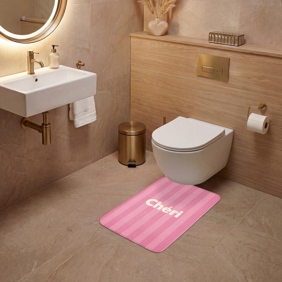 WC-VORLEGER Gestreift - Rosa - Chéri WC Teppich 40x60 cm - Pink, Textil (40/1cm) - OnlyWow