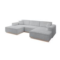 WOHNLANDSCHAFT IREA-U1 - 301x165x80 cm Grau - Hellgrau/Grau, Holzwerkstoff/Textil (301/80/165cm) - ALTDECOR