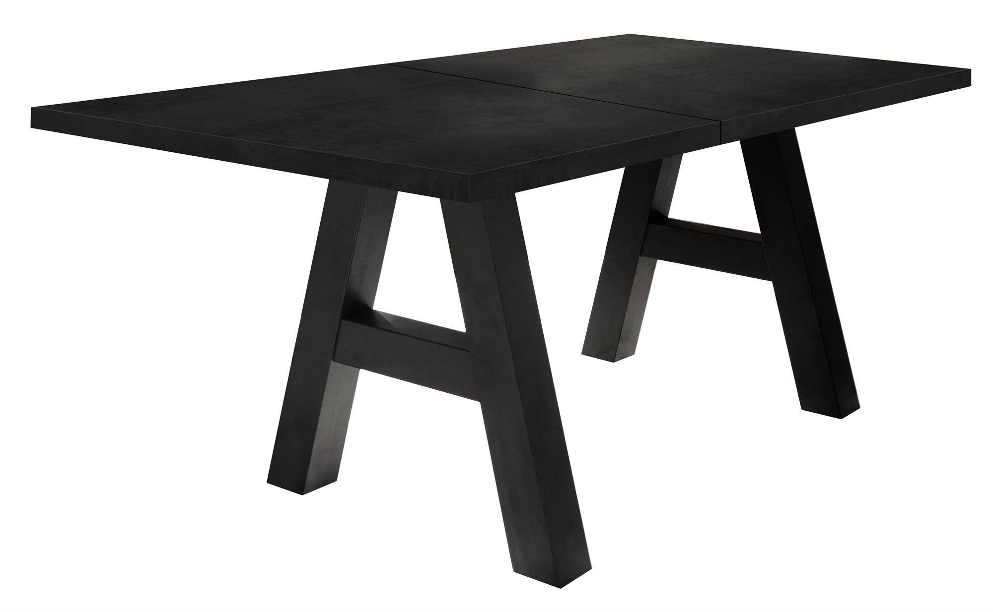 ESSTISCH ausziehbar Elia 7 140 x 90 x 75 Esszimmertisch Schwarzstahl - Schwarz, Holz (140/90/75cm) - 58aufmkessel