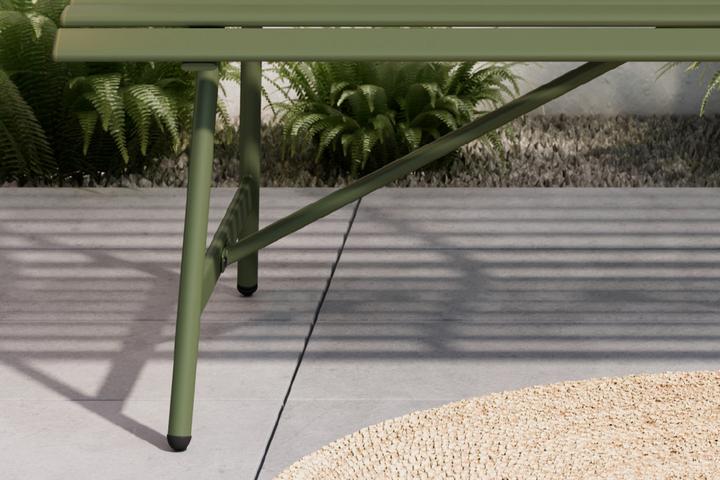 Gartenbank grün U-Fuss Gusseisen pulverbeschichtet