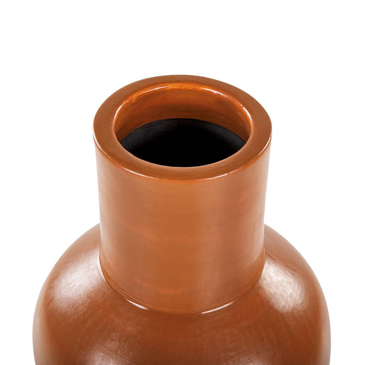 DEKOVASE Terrakotta orange Karfi - Orange, Stein (37cm) - Beliani