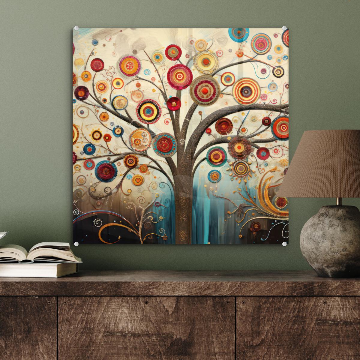 ACRYLGLASBILD Baum - Baum des Lebens - Farbe 50x50 cm - Braun, Glas (50/50cm) - MuchoWow