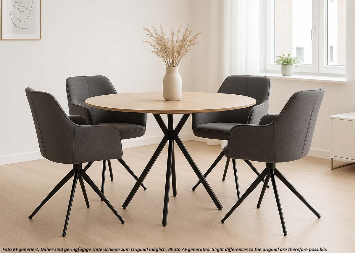 ESSZIMMERSTUHL Schwarz, Grau 2er-Set - Schwarz/Grau, Textil (53/80/59cm) - MCW