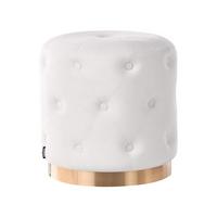 POUF Samtstoff Cremeweiß Carrollton - Creme, Textil (40/41/40cm) - Beliani