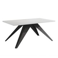 AUSZIEHTISCH XANDRO 160/90/76 cm mit Metallgestell, Schwarz / Weiß - Schwarz/Weiß, Holzwerkstoff/Metall (90/160/76cm) - Idohome