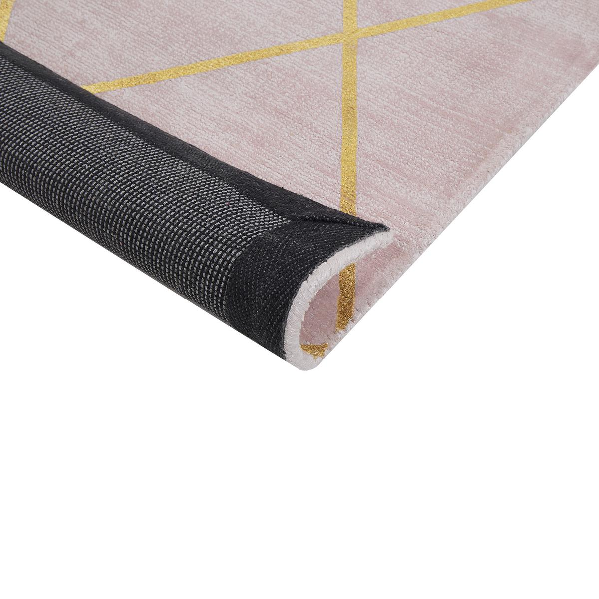 KURZFLOR-TEPPICH Atike 150/80 cm - Pink, Naturmaterialien (80/150cm) - Beliani