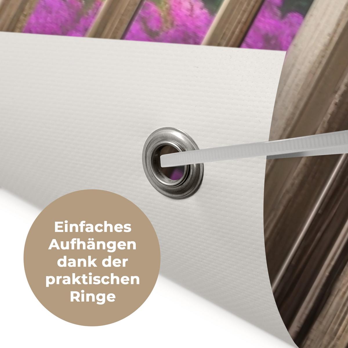 GARTENPOSTER Durchblick - Berg - Landschaft - Ausblicke - See Poster für draußen 180x120 cm - Blau, Kunststoff (180/120/0.2cm) - OnlyWow