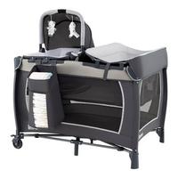 BEISTELLBETT mit Matratze grau - Grau, Textil - COSTWAY