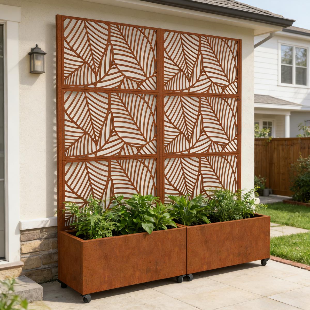 BLUMENKASTEN Surnskoki - Rostfarben, Metall (82/190/38cm) - casa.pro