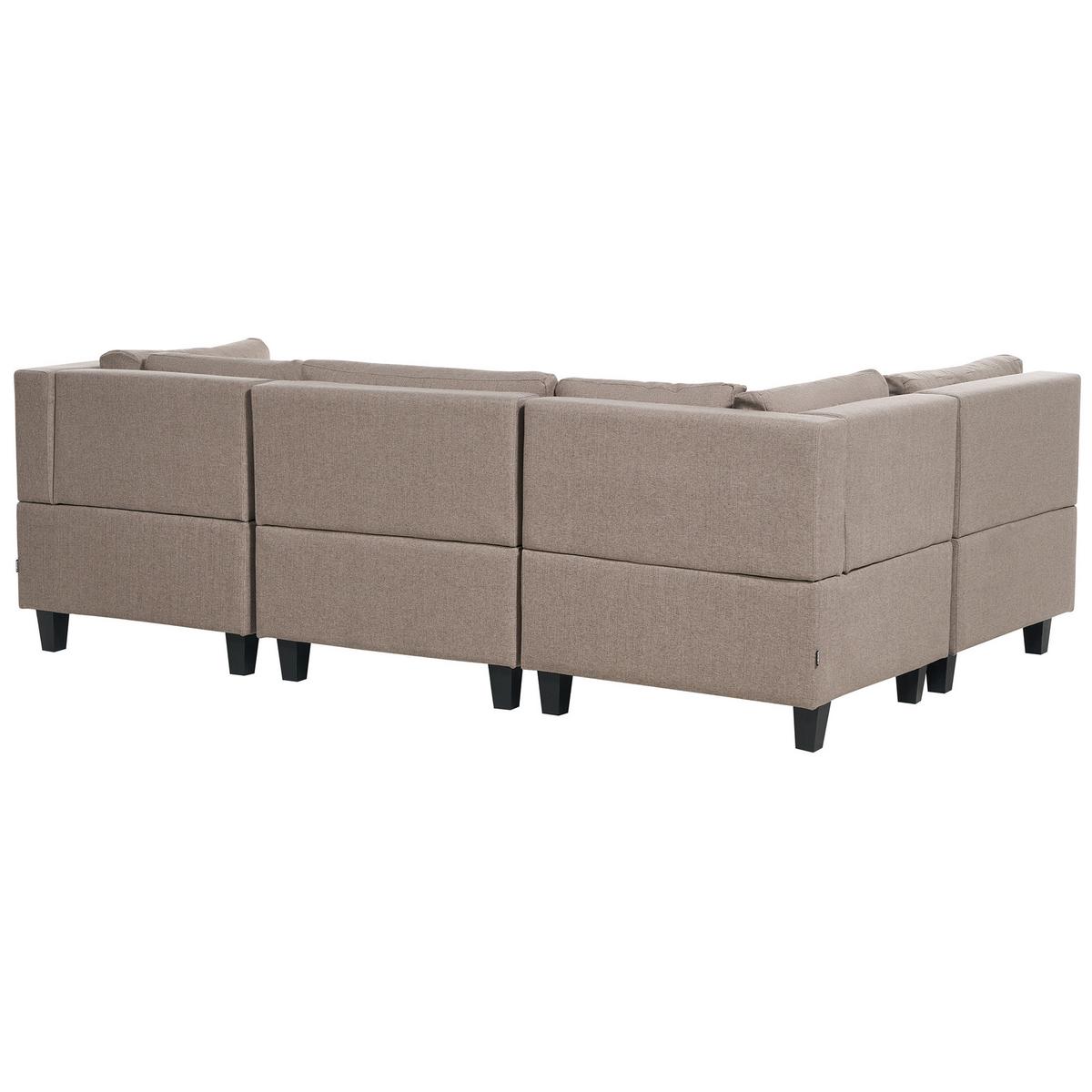 5-SITZER-MODULSOFA U-förmiges Braun Stoff Unstad - Braun, Textil (228/72/76cm) - Beliani