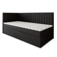 BOXBETT ARIS 100x200 cm mit Matratze und Topper, H2+H3 - Schwarz - Schwarz, Holz (100/200cm) - MASSENO