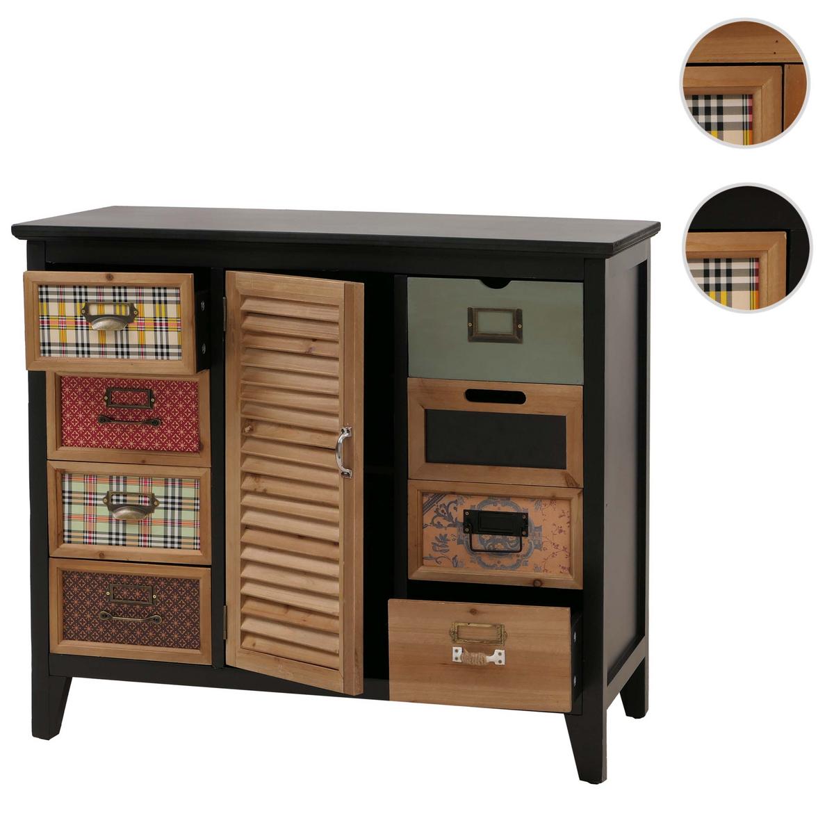 APOTHEKERKOMMODE Schwarz - Schwarz, Holz (91/80/40cm) - MCW