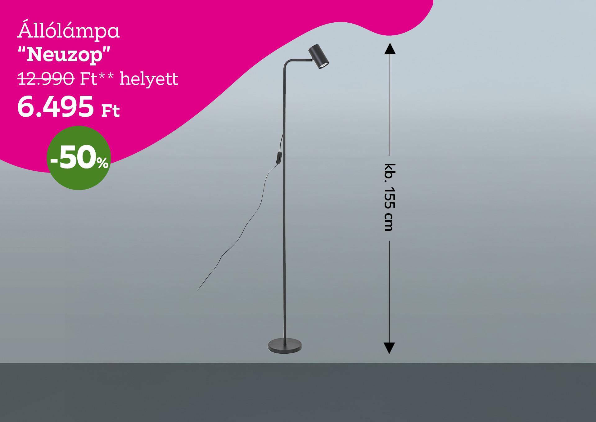 Állólámpa NEUZOP 12990 Forint helyett 6495 Forint, kedvezmény mértéke 50%