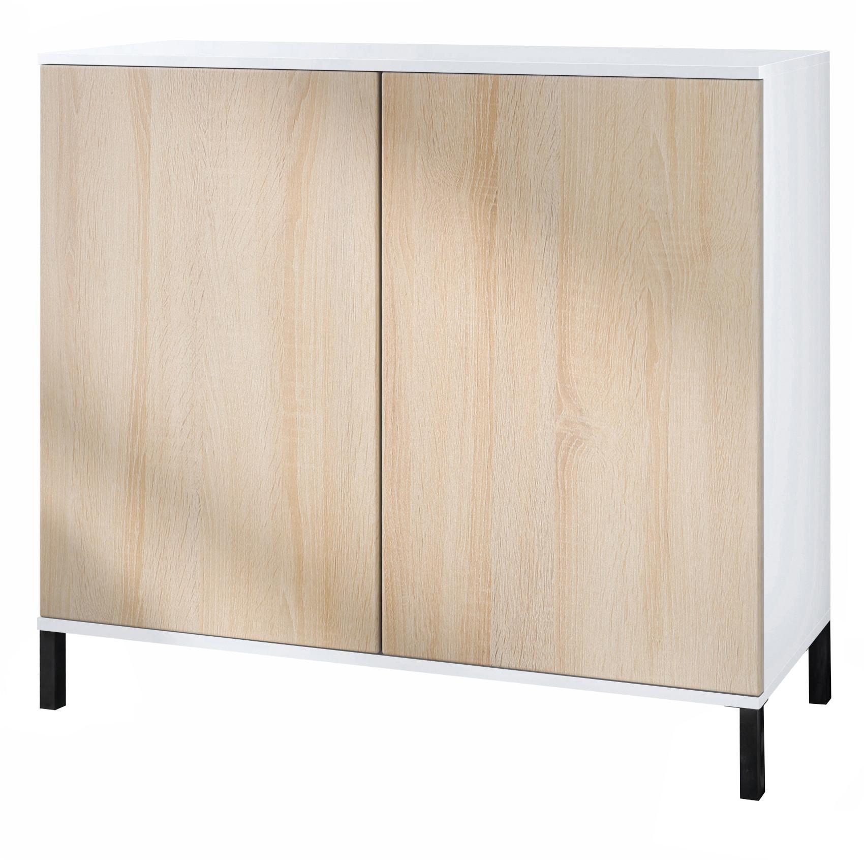 KOMMODE Skadu Eiche sägerau - Eiche San Remo, Holzwerkstoff (92.5/83.5/35cm) - Vladon