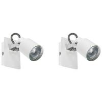 WANDLEUCHTE 2er-Set Bonte 5/10/10 cm - Weiß, Metall (10/10/5cm) - Beliani