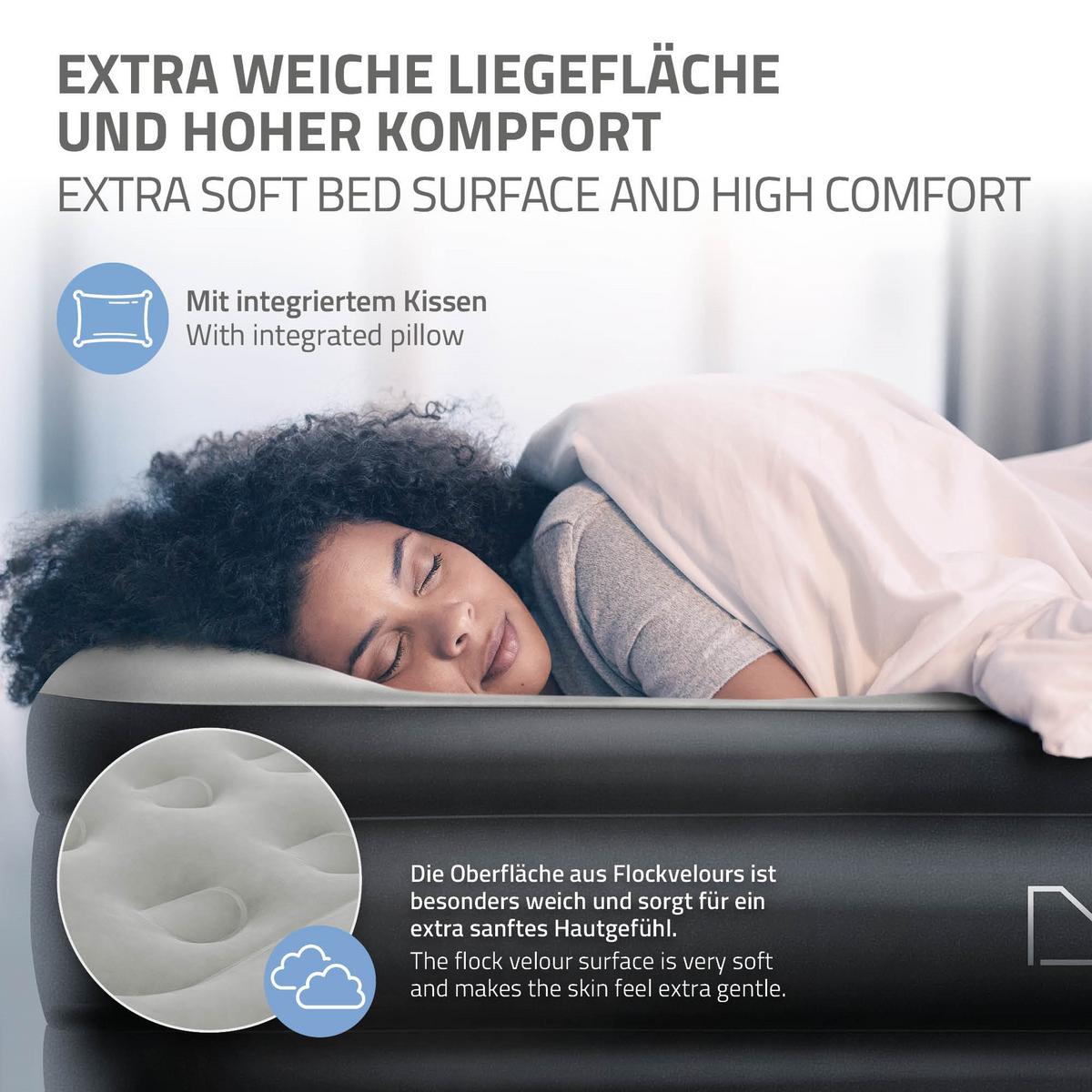 LUFTBETT in Grau 196x97x47 cm - Grau, Kunststoff/Textil (97/196cm) - ML-DESIGN