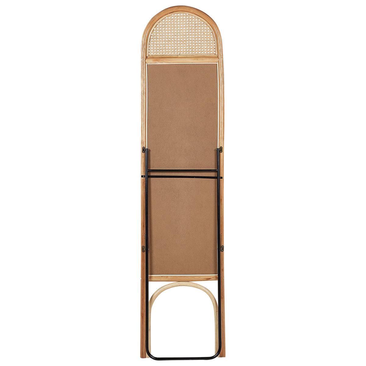 STANDSPIEGEL 170 cm Rattan Naturfarben Brussey - Naturfarben, Naturmaterialien (41/170/3cm) - Beliani