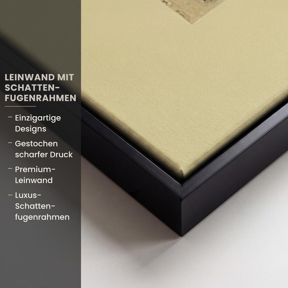 LEINWAND Bilder mit Rahmen - Mädchen - Sonnenbrille - Katze - Retro - 90x60 - Beige, Textil (90/60cm) - MuchoWow