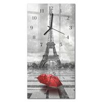WANDUHR aus Glas 30x60 cm - Eiffelturm - Multicolor, Glas (30/60/0.4cm) - TULUP