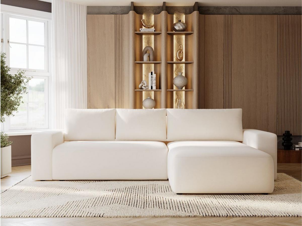 ECKSOFA Tazones Creme Rechts - Creme, Holz/Kunststoff (250/165cm) - Graingold