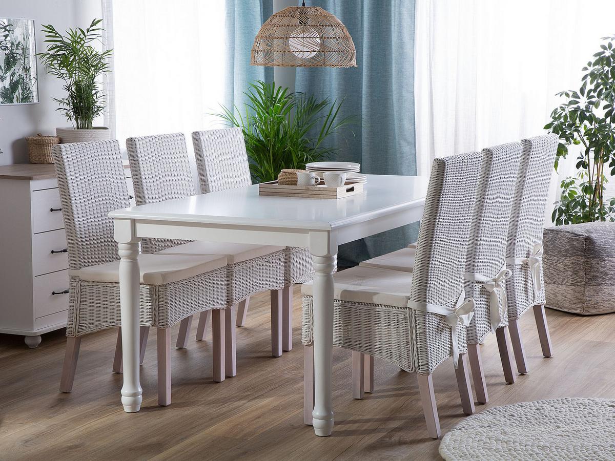 ESSTISCH 180/90/76 cm Weiß Rechteckig Cary - Weiß, Holzwerkstoff (180/90/76cm) - Beliani