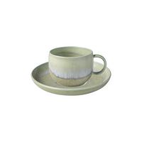 KAFFEETASSE MIT UNTERTASSE Perlemor Alga grün 190 ml - Grün, Keramik (16.1/9.4/16.1cm) - like.Villeroy & Boch