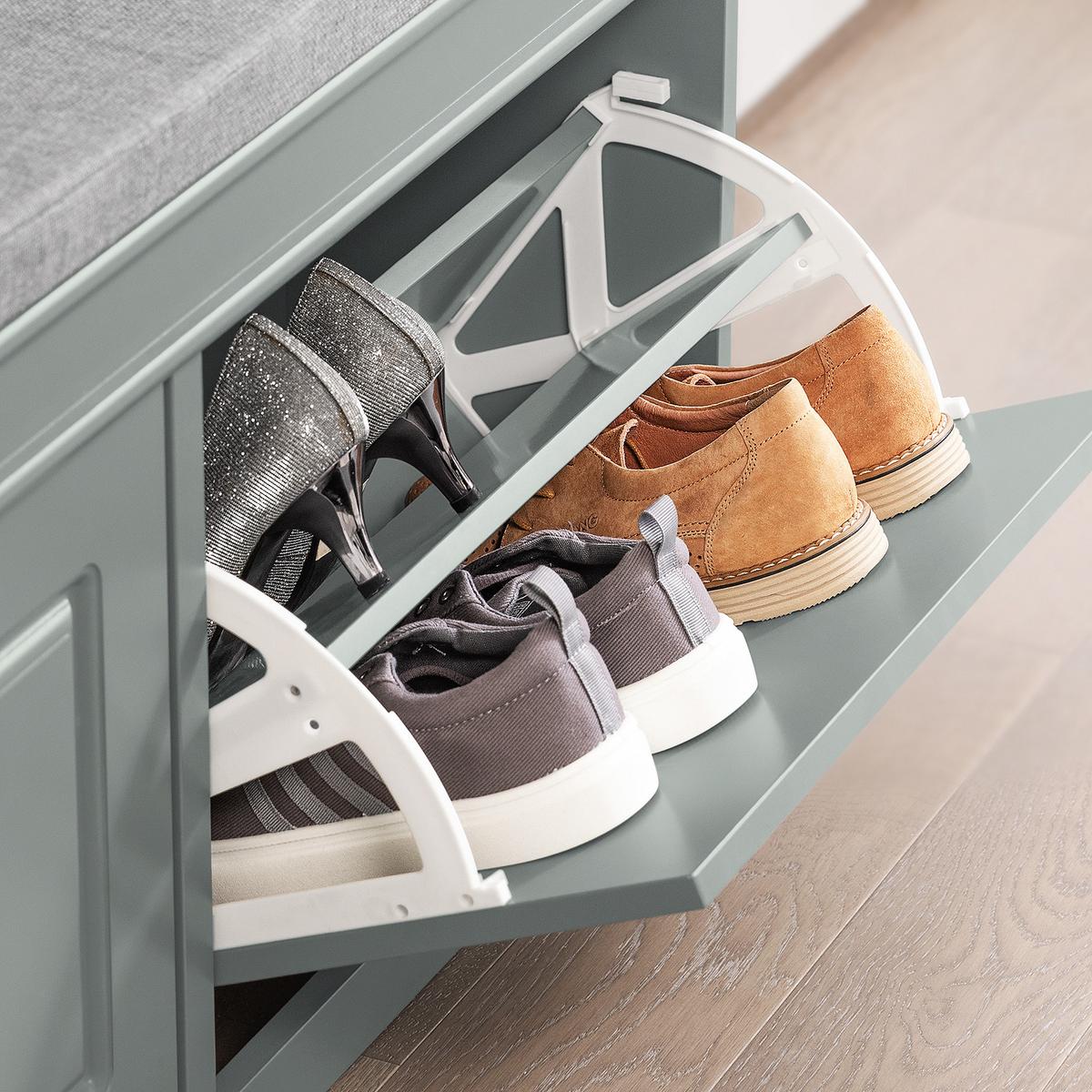 SCHUHBANK Grau - Hellgrau, Holzwerkstoff (104/52/24cm) - SoBuy