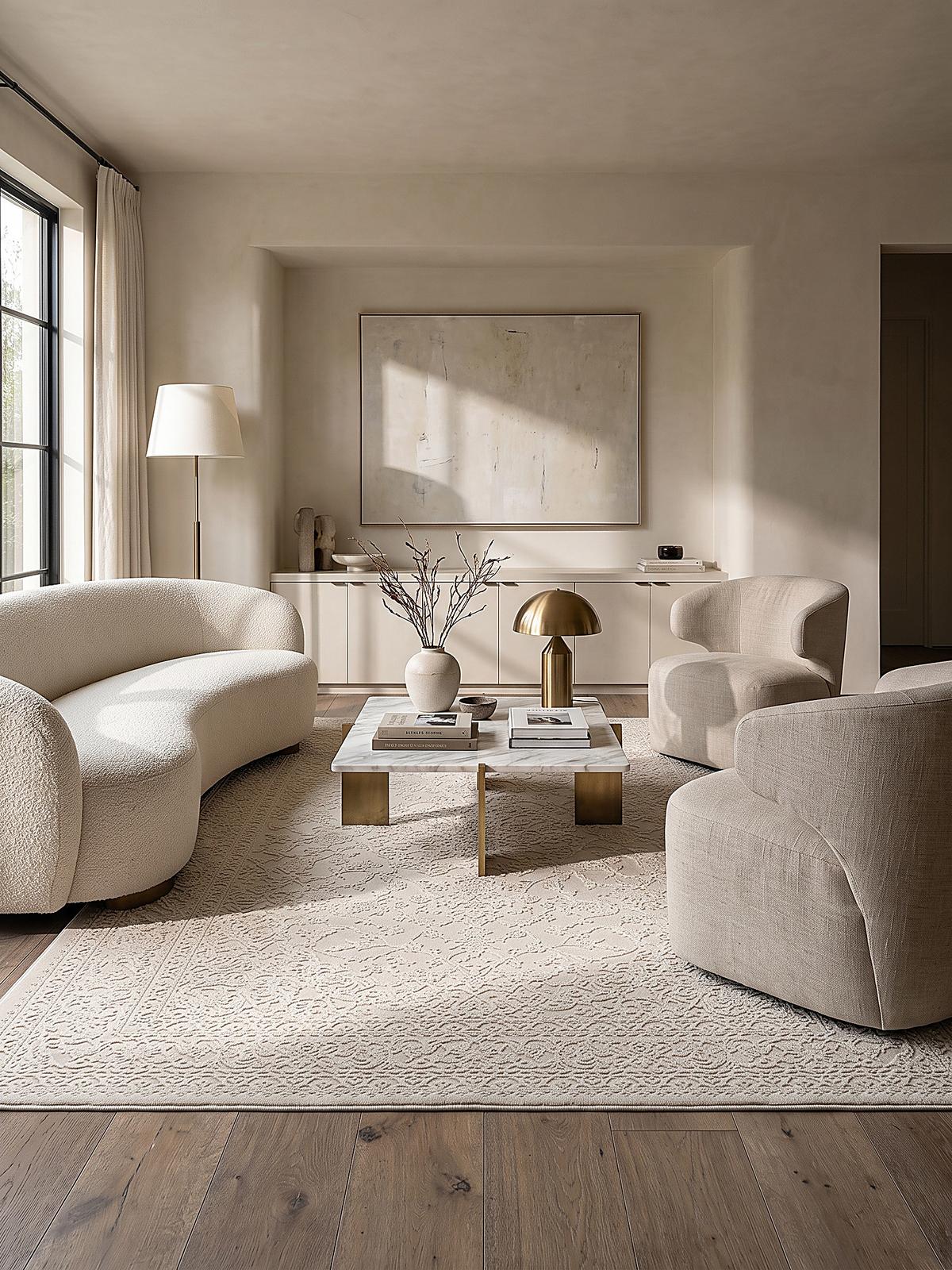 TEPPICHLÄUFER Uni KASOS Polyester Creme 80 x 150 cm - Beige, Textil (80/150cm) - KADIMA DESIGN