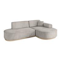 ECKSOFA Ottomane Rechts MARI-L1-v1 - 243x171x83 cm Hellbraun Velours - Hellbraun, Holzwerkstoff/Textil (171/243cm) - ALTDECOR
