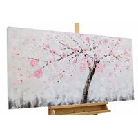 ACRYLBILD HANDGEMALT 120/60 cm - Pink/Grau, Holz/Textil (120/60cm) - KUNSTLOFT
