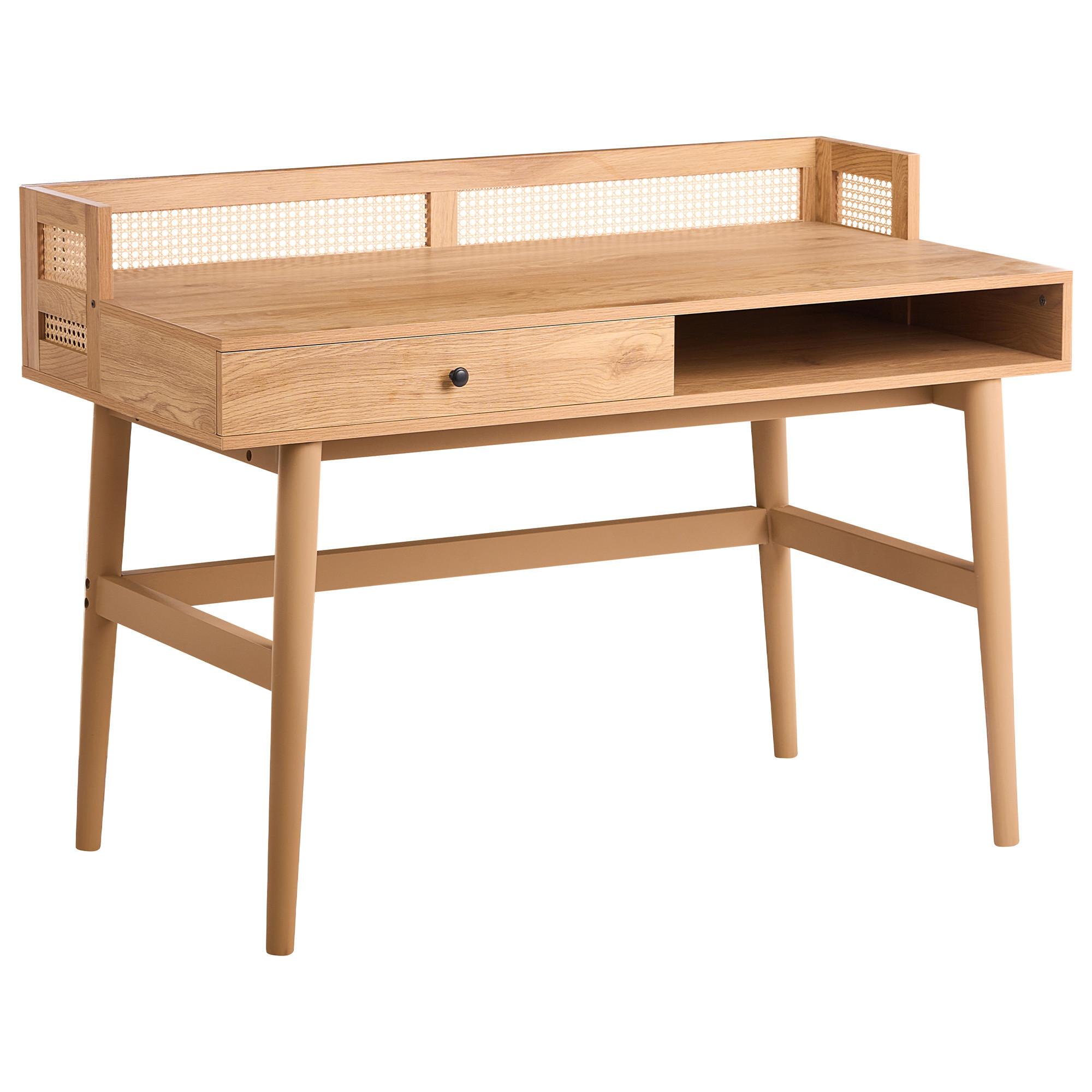 SCHREIBTISCH Hellbraun 120/60 cm Noven - Hellbraun, Holzwerkstoff (60/120/87cm) - Beliani