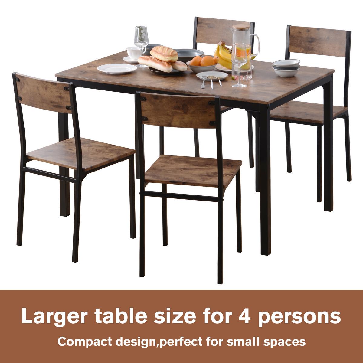 ESSZIMMERGRUPPE in vintagebraun & metall mit 4 stühlen & platzsparendem design - Braun, Holzwerkstoff (108/65/75cm) - Urban Meuble