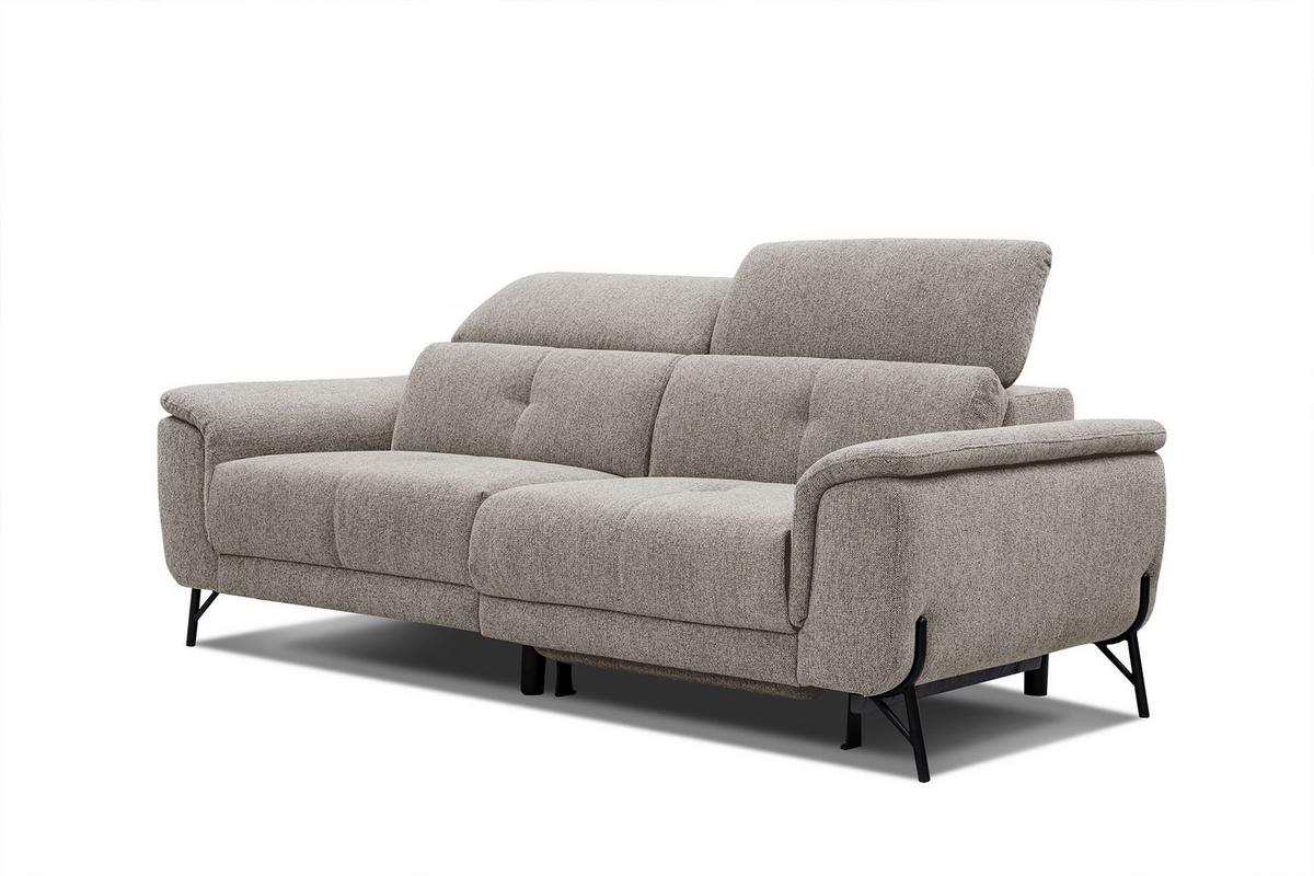 SOFA AVENA 3-Sitzer mit 1 Relaxfunktion, taupe - Taupe, Holzwerkstoff/Textil (204/80/108cm) - Wozimo