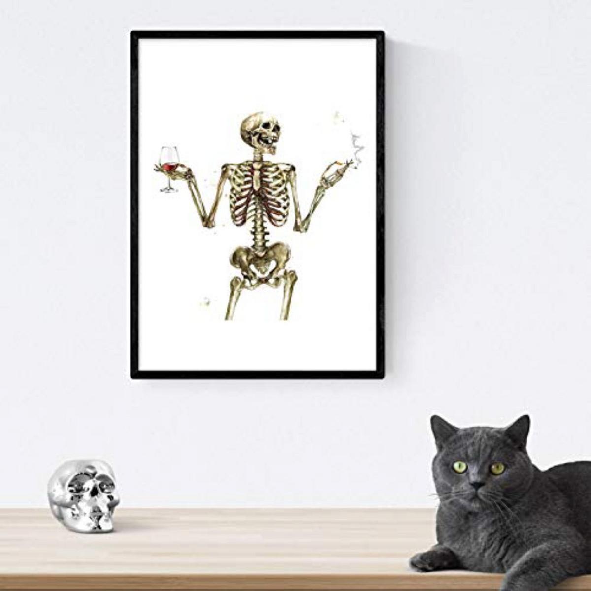 POSTER Skeletonweinskull Art A3 Rahmenlos - Klar, Papier (29.7/1cm) - Nacnic