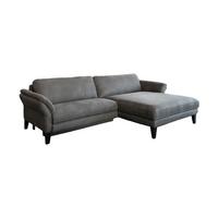 ECKSOFA MALTA Grau Webstoff - Schwarz/Grau, Buchenholz/Textil (302/175cm) - KAWOLA