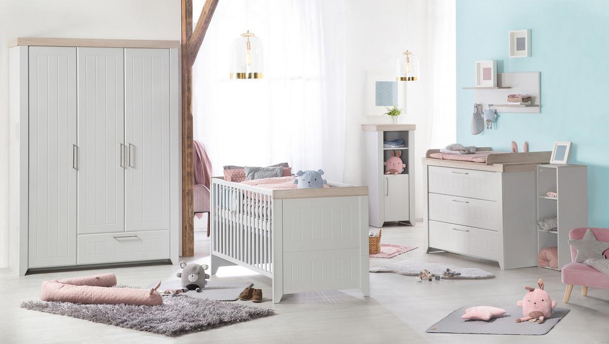 BABYBETT Helene 70 x 140 cm - Hellgrau, Holzwerkstoff (70/140cm) - Roba