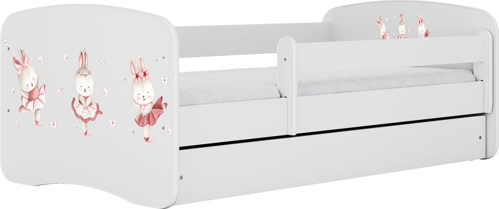 KINDERBETT Emily mit Schublade und Matratze, Weiß 80x160 cm - Altrosa, Holzwerkstoff (160/80cm) - WFL GROUP
