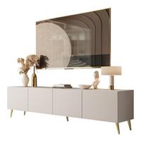 TV-LOWBOARD COLGANTE 200 cm Kaschmir auf Gold Beinen - Kaschmir/Goldfarben, Holzwerkstoff/Metall (200/49/40cm) - Lookway