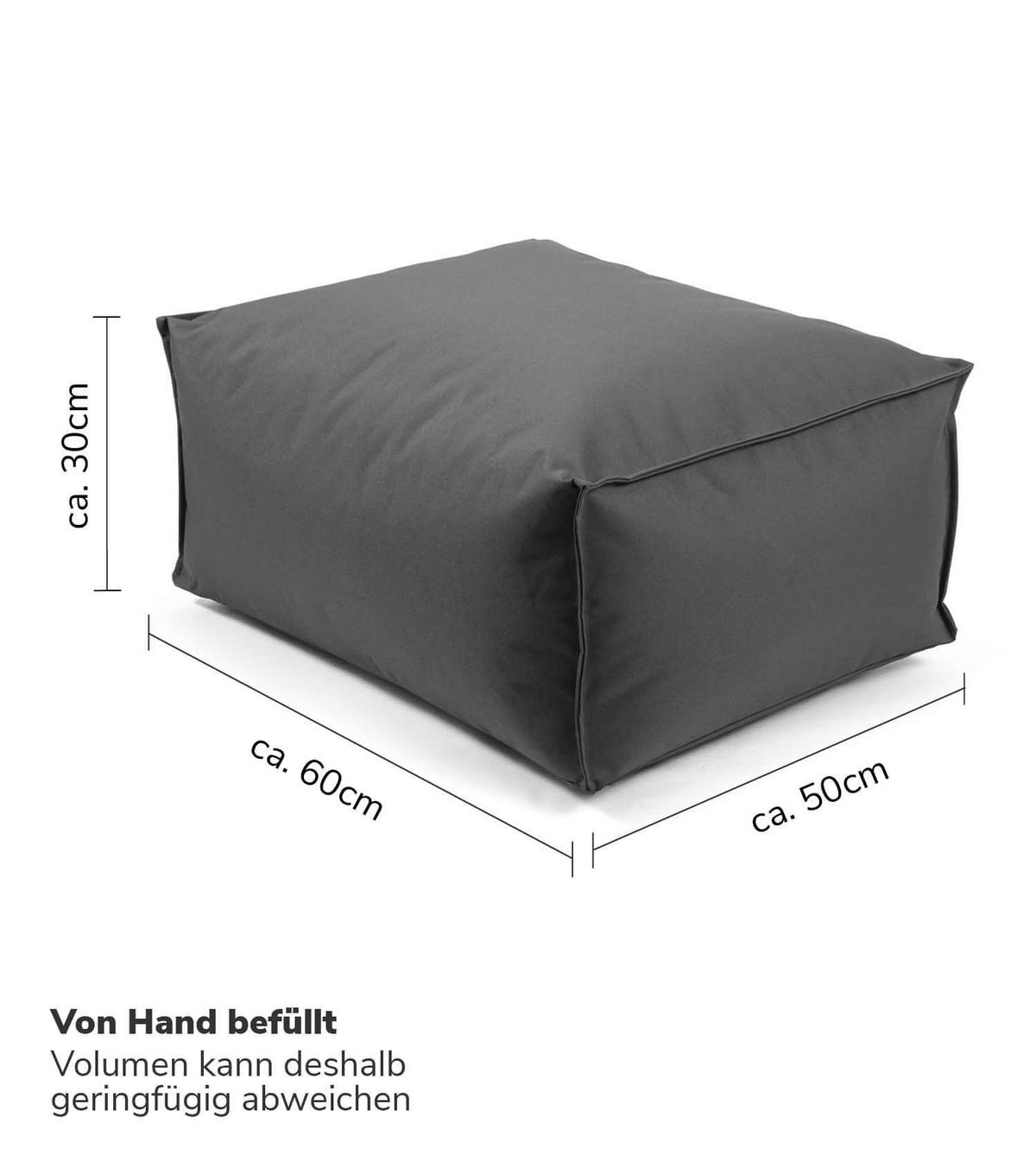 OUTDOOR POUF Der Ruhestifter - Anthrazit, Textil (60/30/50cm) - Mokebo