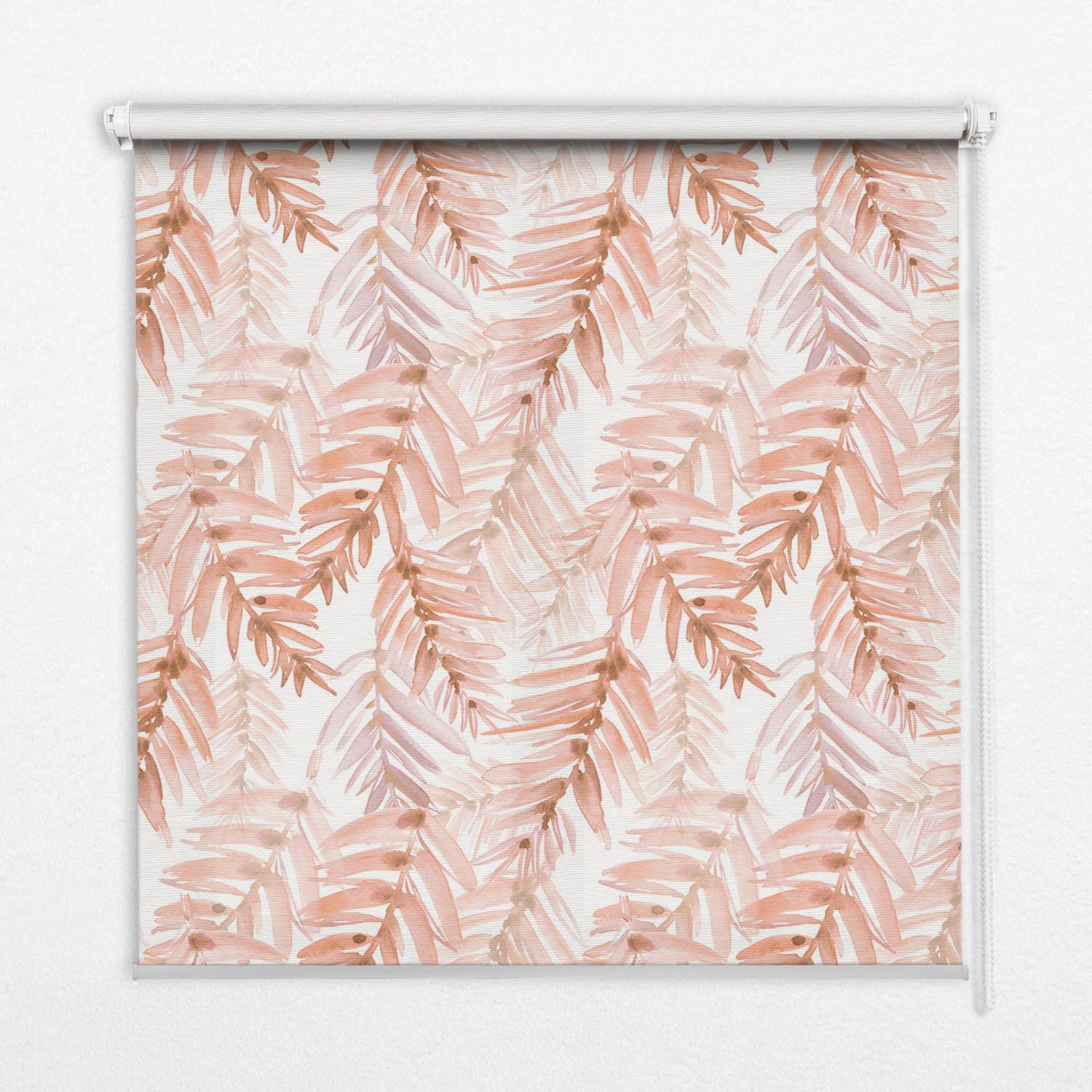 INNENROLLO - Fensterrollo - Rollo - 60x40 cm - Rosa Blätter - Pink, Kunststoff (60/140/0.5cm) - TULUP