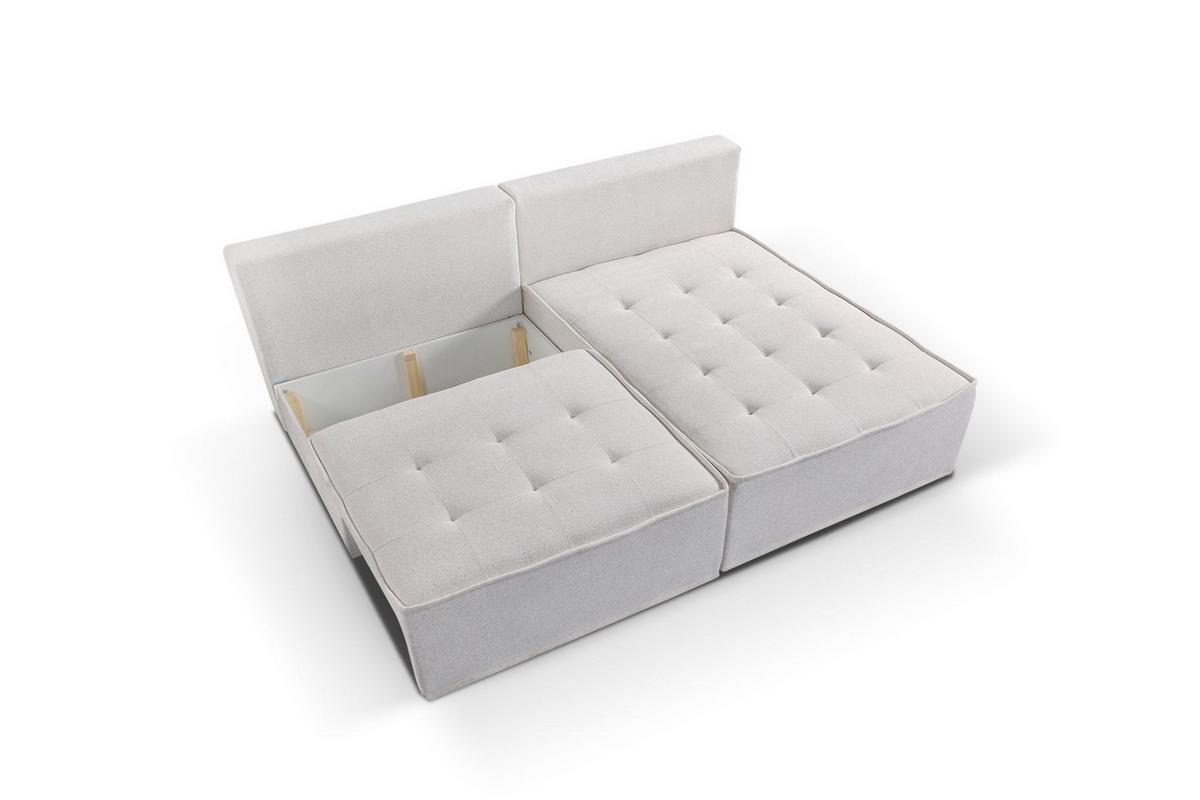 ECKSOFA Schlafsofa Amalia In Raven - Taupe, Holzwerkstoff/Textil (200/140cm) - Fun Möbel
